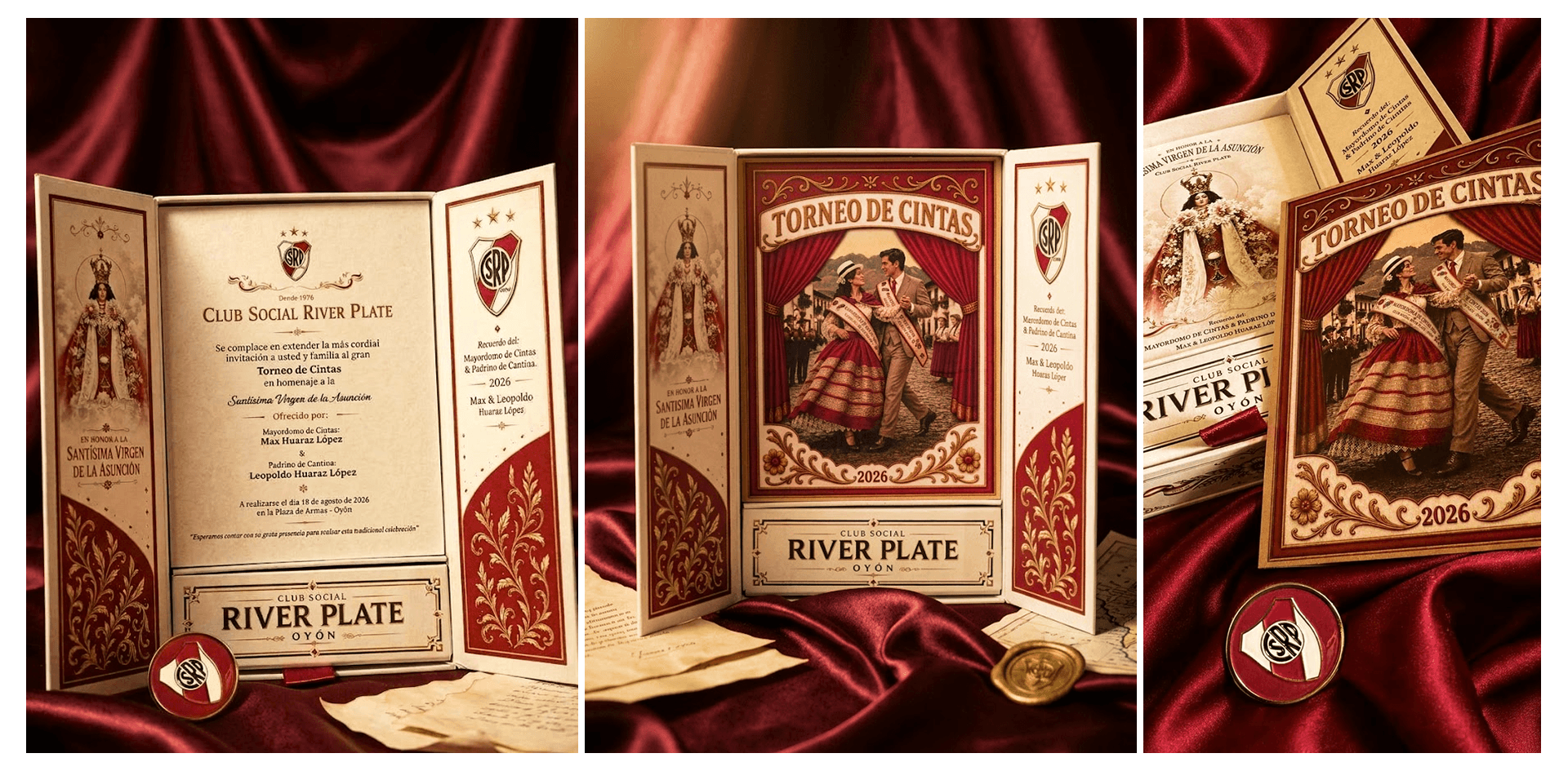 Final render of the open retablo with the club pin and seal