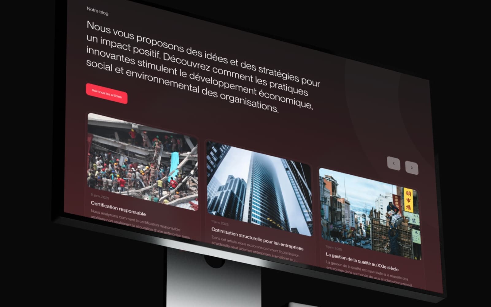 Bueno Associés — blog section with article cards